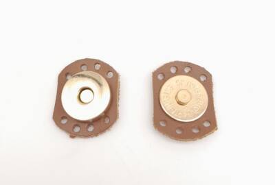 Angel Çanta Aksesuar Sütlü Kahve Renk Gerçek Derili Oval Kenar Mıknatıslı Çıtçıt Light Gold Metalli - 1