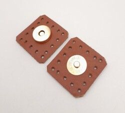 Angel Çanta Aksesuar Taba Gerçek Derili Kare Mıknatıslı Çıtçıt Light Gold Metalli - 3