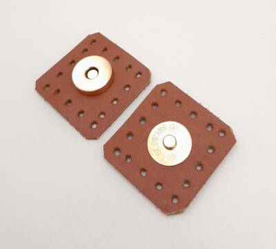 Angel Çanta Aksesuar Taba Gerçek Derili Kare Mıknatıslı Çıtçıt Light Gold Metalli - 3