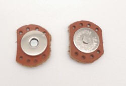 Angel Çanta Aksesuar Taba Renk Gerçek Derili Oval Kenar Mıknatıslı Çıtçıt Gümüş Metalli - Angel Çanta Aksesuar