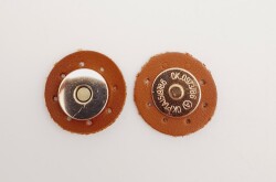 Angel Çanta Aksesuar Taba Suni Derili Mıknatıslı Çıtçıt Light Gold Metalli - Angel Çanta Aksesuar