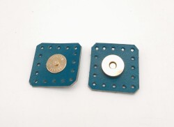 Angel Çanta Aksesuar Turkuaz Gerçek Derili Kare Mıknatıslı Çıtçıt Light Gold Metalli - 2