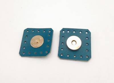 Angel Çanta Aksesuar Turkuaz Gerçek Derili Kare Mıknatıslı Çıtçıt Light Gold Metalli - 2