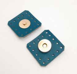 Angel Çanta Aksesuar Turkuaz Gerçek Derili Kare Mıknatıslı Çıtçıt Light Gold Metalli - 3