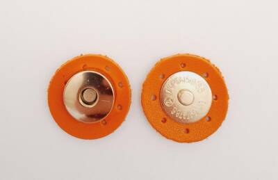 Angel Çanta Aksesuar Turuncu Suni Derili Mıknatıslı Çıtçıt Light Gold Metalli - 1