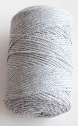 Angel Çanta Aksesuar İnce Pamuk Makrome Açık Gri - Angel Çanta Aksesuar