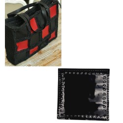 Angel Çanta Aksesuar 10x10 cm Kare Rugan Deri Siyah Renk 1 Adet - Angel Çanta Aksesuar