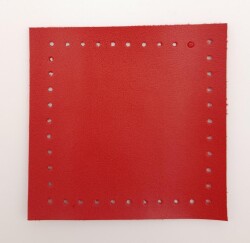 Angel Çanta Aksesuar 10x10 cm Kare Suni Deri Kırmızı Renk 1 Adet - 2