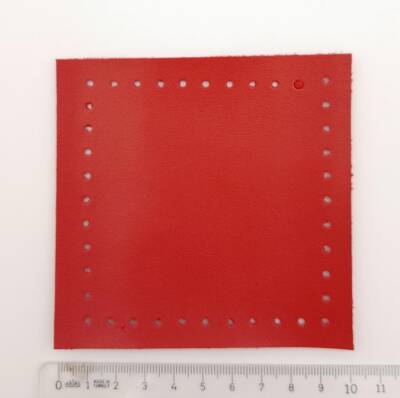 Angel Çanta Aksesuar 10x10 cm Kare Suni Deri Kırmızı Renk 1 Adet - 3