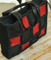 Angel Çanta Aksesuar 10x10 cm Kare Suni Deri Kırmızı Renk 1 Adet - 4