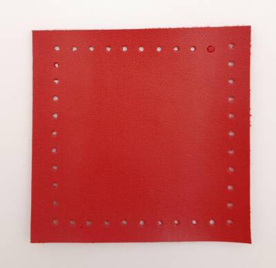 Angel Çanta Aksesuar 10x10 cm Kare Suni Deri Kırmızı Renk 1 Adet - 2