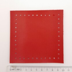 Angel Çanta Aksesuar 10x10 cm Kare Suni Deri Kırmızı Renk 1 Adet - 3