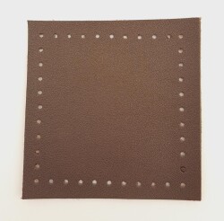 Angel Çanta Aksesuar 10x10 cm Kare Suni Deri Koyu Kahverengi 1 Adet - 2