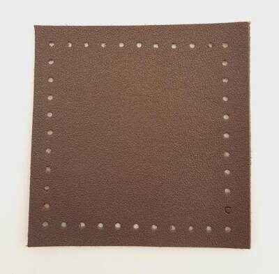 Angel Çanta Aksesuar 10x10 cm Kare Suni Deri Koyu Kahverengi 1 Adet - 2