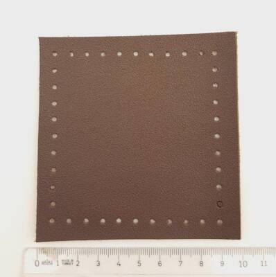 Angel Çanta Aksesuar 10x10 cm Kare Suni Deri Koyu Kahverengi 1 Adet - 3