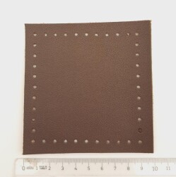 Angel Çanta Aksesuar 10x10 cm Kare Suni Deri Koyu Kahverengi 1 Adet - 3