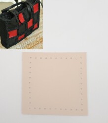 Angel Çanta Aksesuar 10x10 cm Kare Suni Deri Krem Renk 1 Adet - Angel Çanta Aksesuar