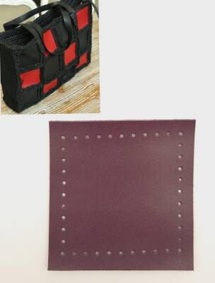 Angel Çanta Aksesuar 10x10 cm Kare Suni Deri Mor Renk 1 Adet - 1