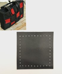 Angel Çanta Aksesuar 10x10 cm Kare Suni Deri Siyah Renk 1 Adet - Angel Çanta Aksesuar