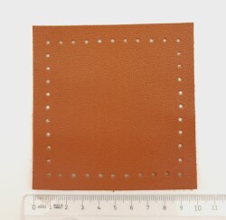 Angel Çanta Aksesuar 10x10 cm Kare Suni Deri Taba Renk 1 Adet - 3