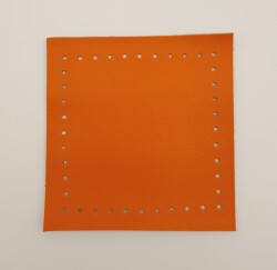 Angel Çanta Aksesuar 10x10 cm Kare Suni Deri Turuncu Renk 1 Adet - 2