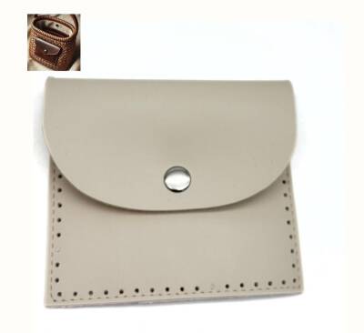 Angel Çanta Aksesuar 14X12.5 cm cm Bej Renk Çıtçıtlı Suni Deri Cep - 1