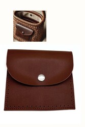 Angel Çanta Aksesuar 14X12.5 cm cm Taba Renk Çıtçıtlı Suni Deri Cep - Angel Çanta Aksesuar