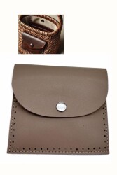 Angel Çanta Aksesuar 14X12.5 cm cm Vizon Renk Çıtçıtlı Suni Deri Cep - Angel Çanta Aksesuar