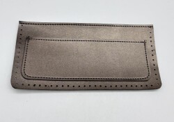 Angel Çanta Aksesuar 22x11 cm Parlak Gri Renk Suni Deri Cep - Angel Çanta Aksesuar