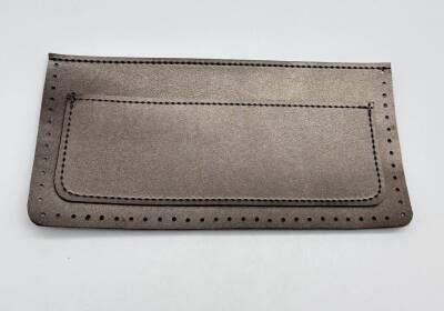 Angel Çanta Aksesuar 22x11 cm Parlak Gri Renk Suni Deri Cep - 1