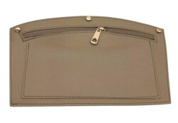 Angel Çanta Aksesuar 24x15 cm Açık Vizon Renk Troklu Suni Deri Cep Light Gold Metalli - Angel Çanta Aksesuar