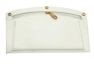 Angel Çanta Aksesuar 24x15 cm Beyaz Renk Troklu Suni Deri Cep Light Gold Metalli - 1