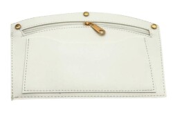 Angel Çanta Aksesuar 24x15 cm Beyaz Renk Troklu Suni Deri Cep Light Gold Metalli - Angel Çanta Aksesuar