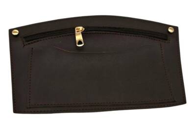 Angel Çanta Aksesuar 24x15 cm Koyu Kahve Renk Troklu Suni Deri Cep Light Gold Metalli - 1