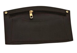 Angel Çanta Aksesuar 24x15 cm Koyu Kahve Renk Troklu Suni Deri Cep Light Gold Metalli - Angel Çanta Aksesuar