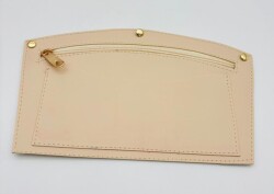 Angel Çanta Aksesuar 24x15 cm Krem Renk Troklu Suni Deri Cep Light Gold Metalli - Angel Çanta Aksesuar