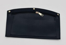 Angel Çanta Aksesuar 24x15 cm Lacivert Renk Troklu Suni Deri Cep Light Gold Metalli - Angel Çanta Aksesuar