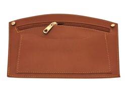 Angel Çanta Aksesuar 24x15 cm Taba Renk Troklu Suni Deri Cep Light Gold Metalli - Angel Çanta Aksesuar