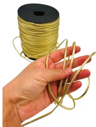 Angel Çanta Aksesuar 3 Mm Gold Renk Suni Deri İp 2 metre - Angel Çanta Aksesuar