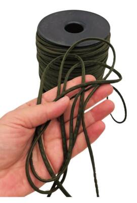 Angel Çanta Aksesuar 3 Mm Haki Yeşil Renk Suni Deri İp 2 metre - 1