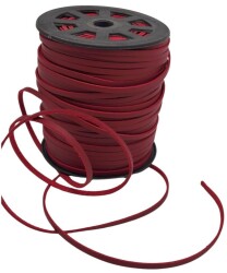 Angel Çanta Aksesuar 4 mm Bordo Renk Suni Deri İp 5 Metre - Angel Çanta Aksesuar