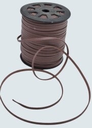 Angel Çanta Aksesuar 4 mm Kahve Renk Suni Deri İp 5 Metre - Angel Çanta Aksesuar