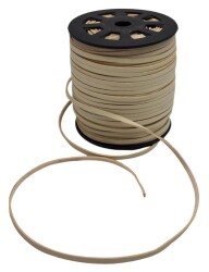 Angel Çanta Aksesuar 4 mm Bej Renk Suni Deri İp 5 Metre - Angel Çanta Aksesuar