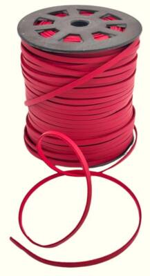 Angel Çanta Aksesuar 4 mm Kırmızı Renk Suni Deri İp 5 Metre - 1