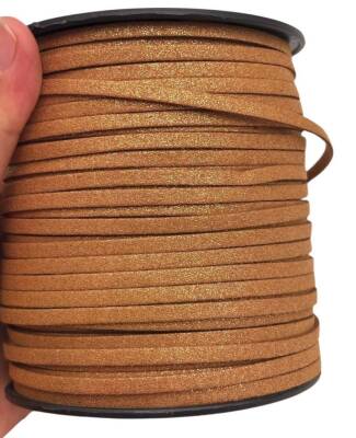 Angel Çanta Aksesuar 4 mm Simli Gold Renk Suni Deri İp 5 Metre - 1