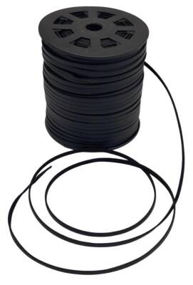 Angel Çanta Aksesuar 4 mm Siyah Renk Suni Deri İp 5 Metre - 1