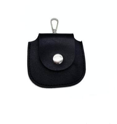 Angel Çanta Aksesuar 8.5x8 cm cm Siyah Renk Kancalı Suni Deri Cep - 1
