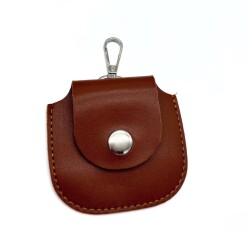 Angel Çanta Aksesuar 8.5x8 cm cm Taba Renk Kancalı Suni Deri Cep - Angel Çanta Aksesuar