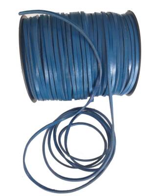 Angel Çanta Aksesuar Açık Lacivert Renk Gerçek Deri 3 Mm Şerit Deri İp - 1