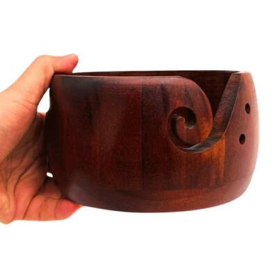 Angel Çanta Aksesuar Ahşap İplik Kasesi ve 5 adet Bambu Tığ - 1